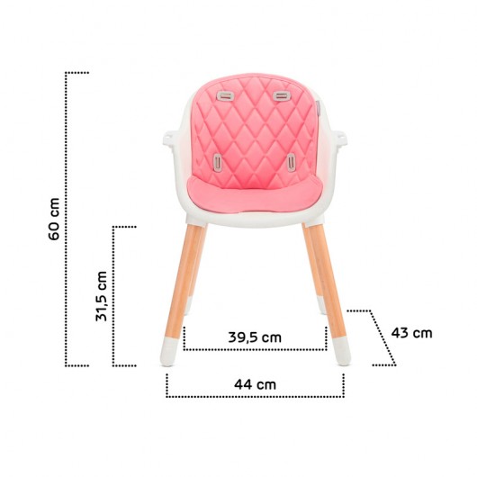 Chaise haute Kinderkraft Sienna Pink