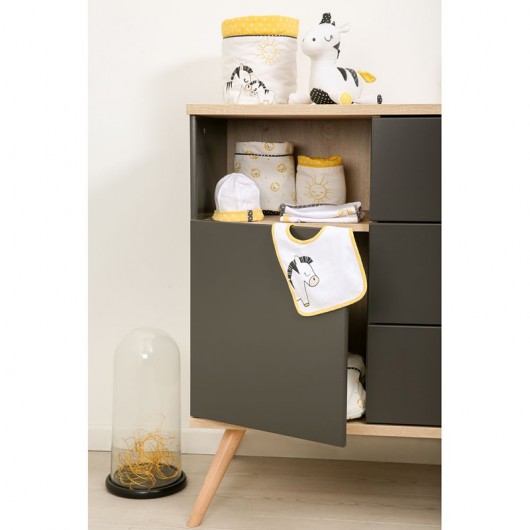 Lot de 2 bavoirs Sauthon pluche et pompon