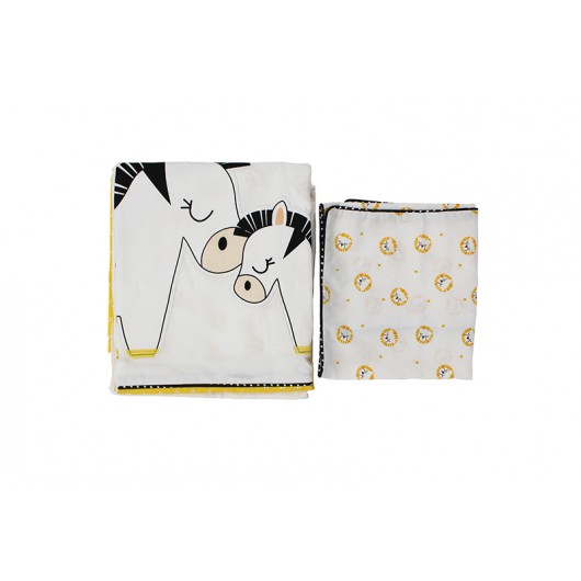 Housse de couette Sauthon pluche et pompon