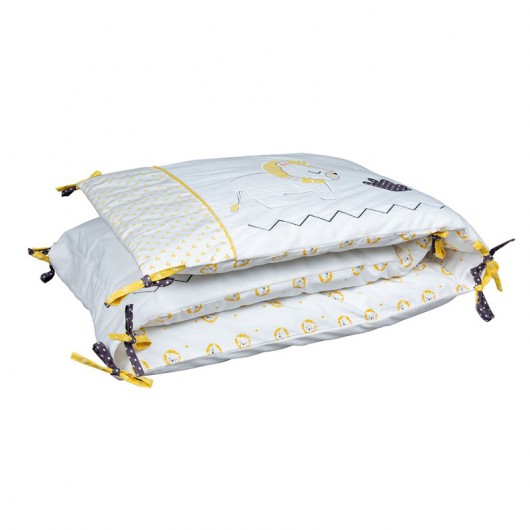 Tour de lit Sauthon pluche et pompon