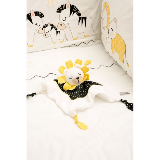 Tour de lit Sauthon pluche et pompon