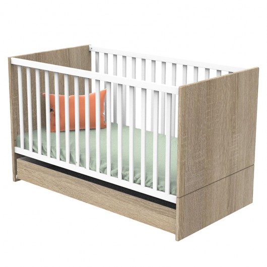 Lit Evolutif Sauthon Little Big Bed Nova Blanc Lin 140 X 70 Cm Avec Tiroir