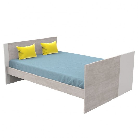 Chambre complète Sauthon avec lit Nova Gris Loft 140 x 70 cm évolutif en 90 x 190 et 140 x 190 cm