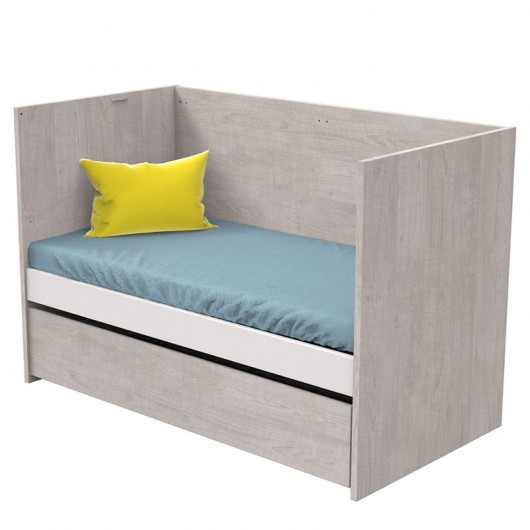 Chambre complète Sauthon avec lit Nova Gris Loft 140 x 70 cm évolutif en 90 x 190 et 140 x 190 cm