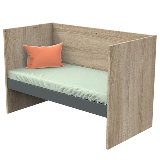 Chambre complète Sauthon avec lit Nova Gris Volcan 140 x 70 cm évolutif en 90 x 190 et 140 x 190 cm