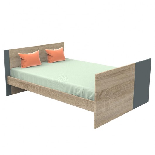 Chambre complète Sauthon avec lit Nova Gris Volcan 140 x 70 cm évolutif en 90 x 190 et 140 x 190 cm