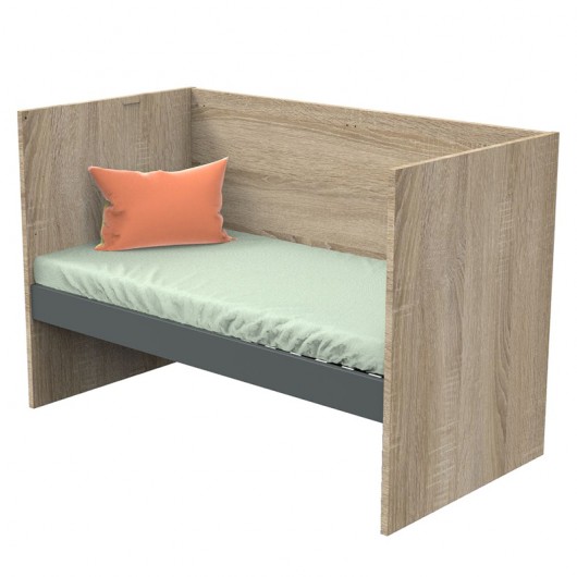 Chambre complète Sauthon avec lit Nova Gris volcan 140 x 70 cm évolutif en 90 x 200 et 140 x 200 cm