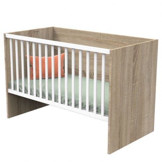 Lit Sauthon Nova Blanc Lin 140 X 70 Cm Evolutif En 90 X 190 Et 140