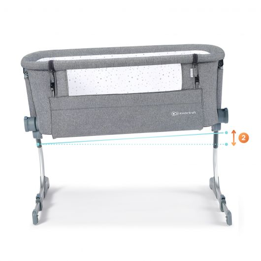 Lit bébé cododo Kinderkraft Uno Up Grey