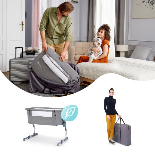 Lit bébé cododo Kinderkraft Uno Up Grey