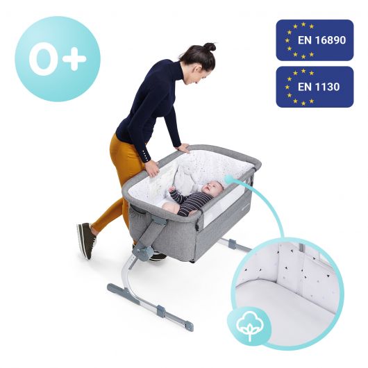 Lit bébé cododo Kinderkraft Uno Up Grey