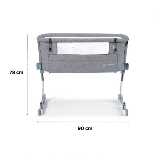 Lit bébé cododo Kinderkraft Uno Up Grey