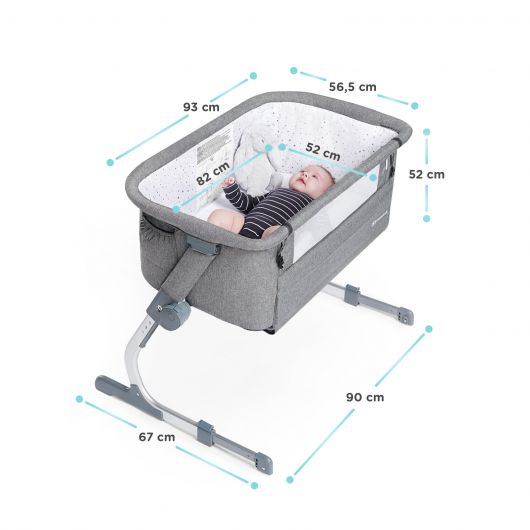 Lit bébé cododo Kinderkraft Uno Up Grey