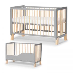 Lit en bois Kinderkraft Lunky Guardrail Grey