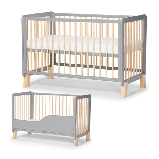 Lit en bois Kinderkraft Lunky Guardrail Grey
