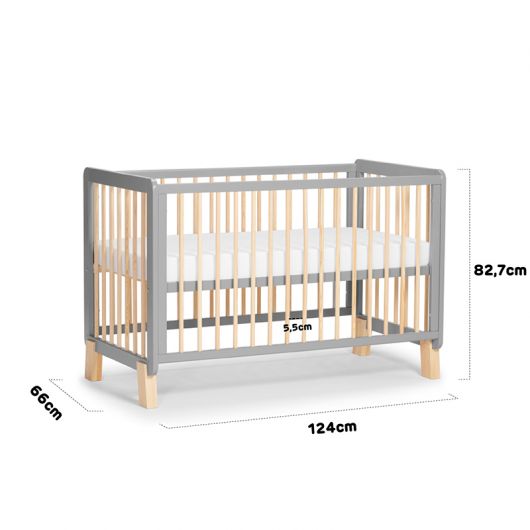Lit en bois Kinderkraft Lunky Guardrail Grey