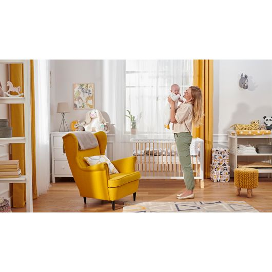 Lit en bois Kinderkraft Lunky Guardrail Grey