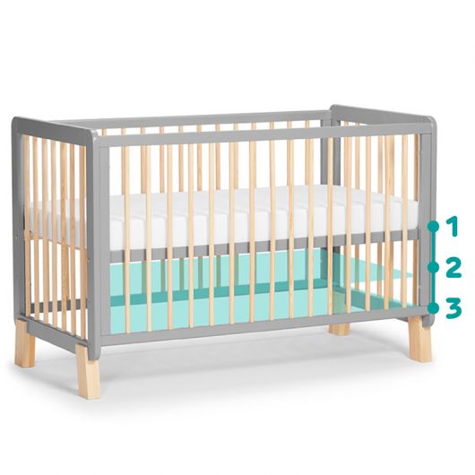 Lit en bois Kinderkraft Lunky Guardrail Grey