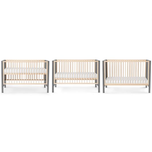 Lit bébé Kinderkraft Mia Guardrail + mattress Grey