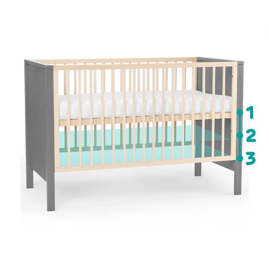 Lit bébé Kinderkraft Mia Guardrail + mattress Grey