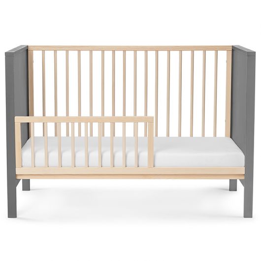 Lit bébé Kinderkraft Mia Guardrail + mattress Grey