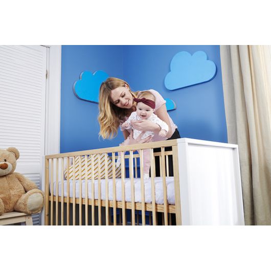 Lit bébé Kinderkraft Mia Guardrail + mattress Grey