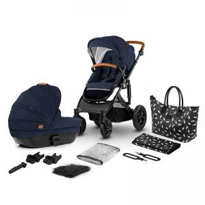 Poussette combinée Kinderkraft Prime 2020 with accessoriess 2in1 Deep Navy + mommy bag