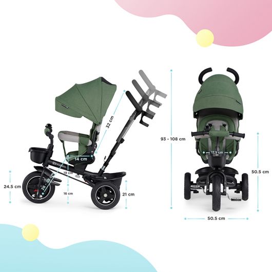 Tricycle Kinderkraft Spinstep Pastep Green