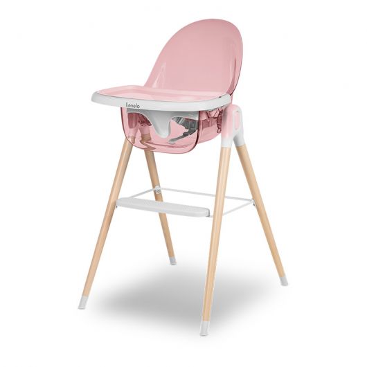 Chaise haute bébé rose