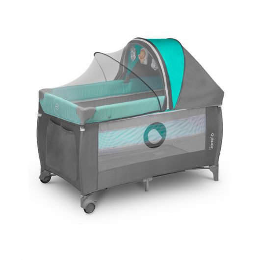 Lit de voyage 2 en 1 Lionelo Sven Plus Turquoise Grey