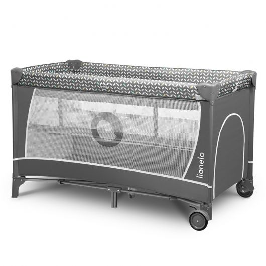 Lit de voyage 2 en 1 Lionelo Flower Grey Scandi