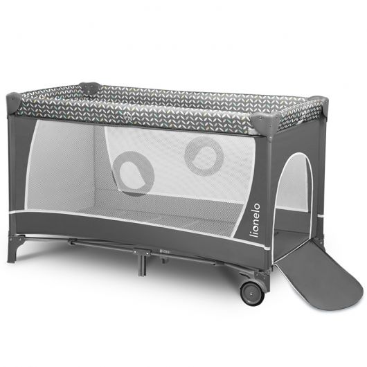 Lit de voyage 2 en 1 Lionelo Flower Grey Scandi
