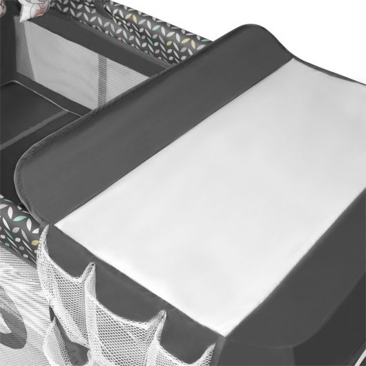 Lit de voyage 2 en 1 Lionelo Flower Grey Scandi