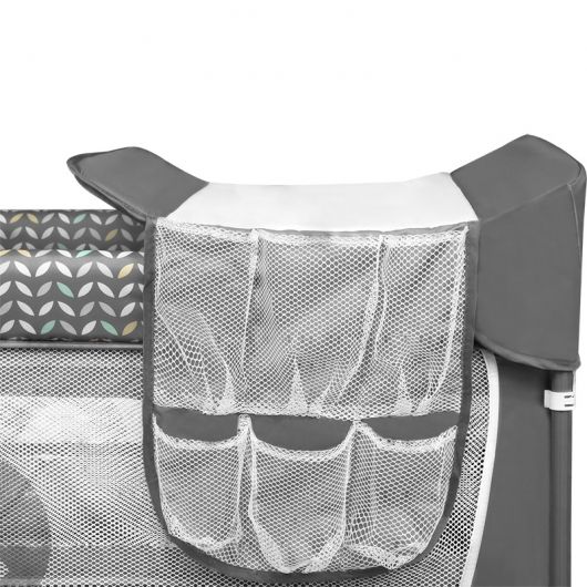 Lit de voyage 2 en 1 Lionelo Flower Grey Scandi