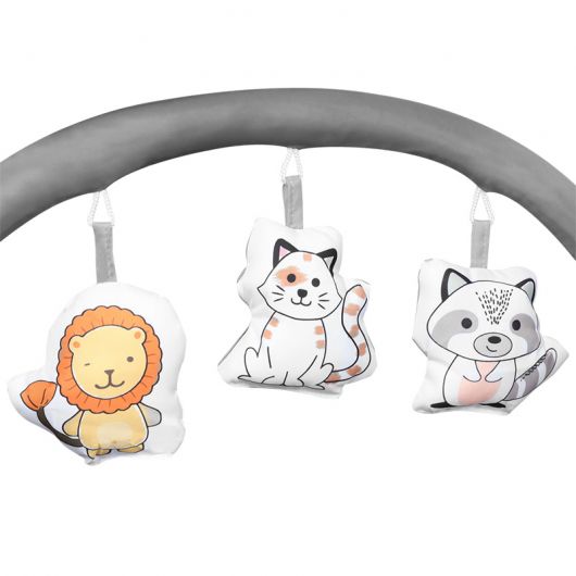 Lit de voyage 2 en 1 Lionelo Flower Grey Scandi