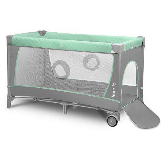 Lit de voyage 2 en 1 Lionelo Flower Turquoise