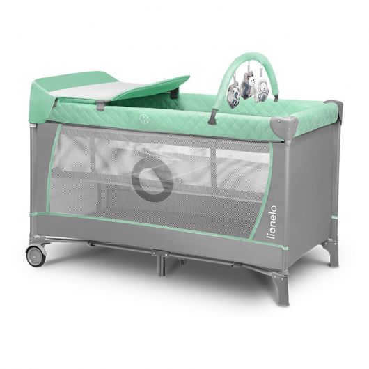 Lit de voyage 2 en 1 Lionelo Flower Turquoise