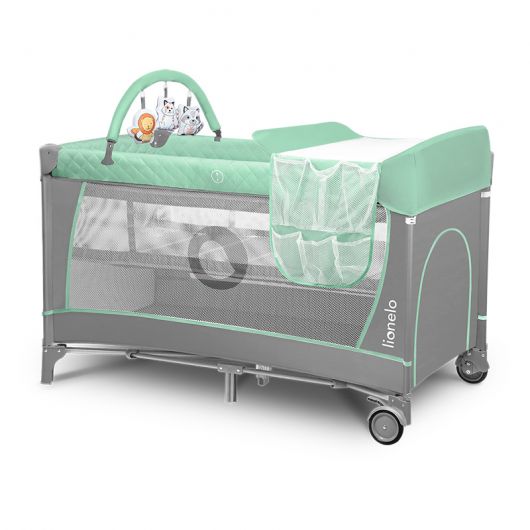 Lit de voyage 2 en 1 Lionelo Flower Turquoise