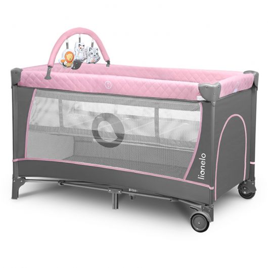 Lit de voyage 2 en 1 Lionelo Flower Flamingo