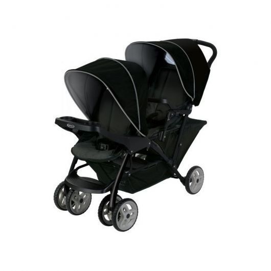 Poussette double évolutive Graco Stadium Duo black grey + 2 coques Snugride i-size Midnight Black