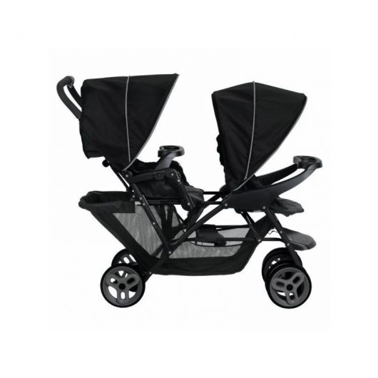 Poussette double évolutive Graco Stadium Duo black grey + 2 coques Snugride i-size Midnight Black
