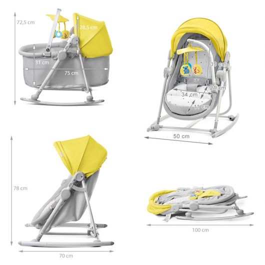 Transat balancelle 5 en 1 Kinderkraft Unimo up Yellow