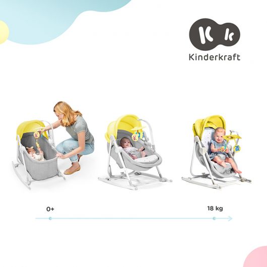Transat balancelle 5 en 1 Kinderkraft Unimo up Yellow