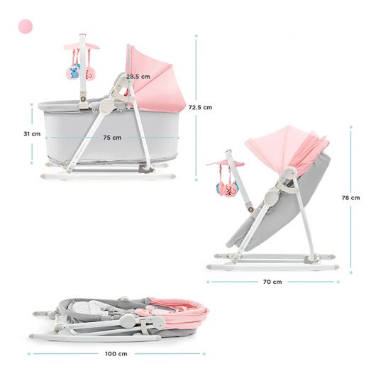 Transat balancelle 5 en 1 Kinderkraft Unimo up Pink