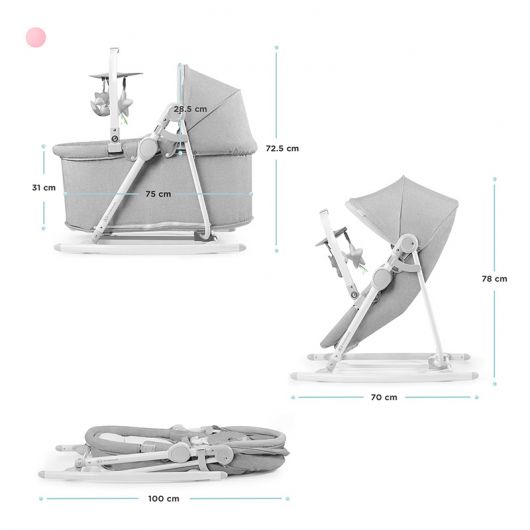 Transat balancelle 5 en 1 Kinderkraft NolaStone Grey