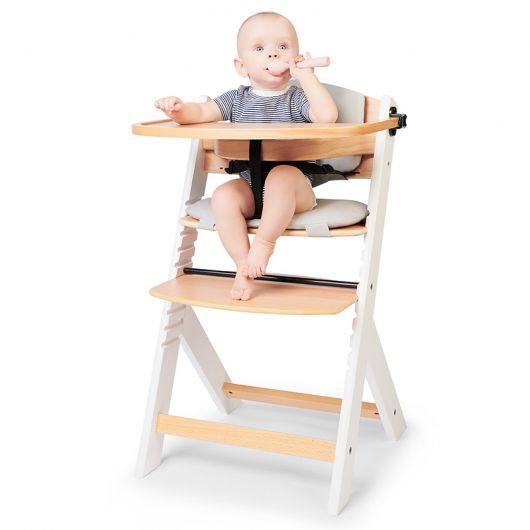 Chaise haute 3 en 1 Kinderkraft Enock Whitewood avec coussin
