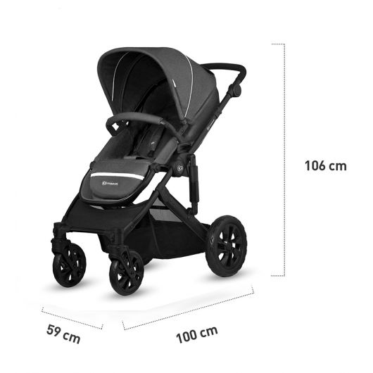 Poussette 3 en 1 Kinderkraft Prime Lite Black Anthracite