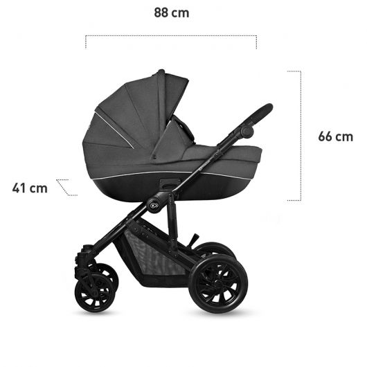 Poussette 3 en 1 Kinderkraft Prime Lite Black Anthracite