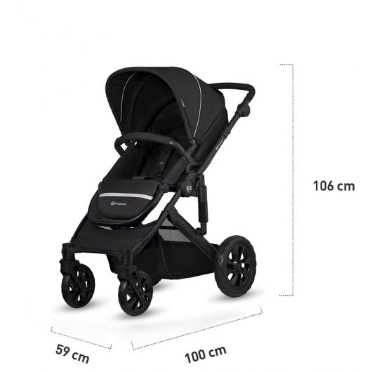 Poussette 3 en 1 Kinderkraft Prime Lite Deep Black