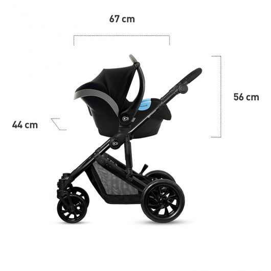 Poussette 3 en 1 Kinderkraft Prime Lite Deep Black